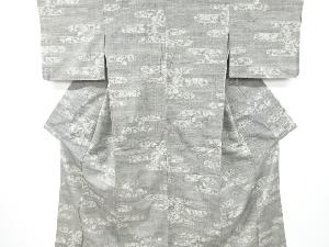 アンティーク　ヱ霞に花唐草模様織り出し手織り紬着物